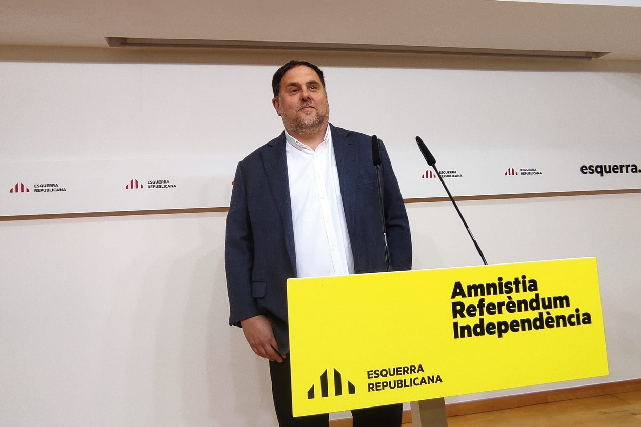 Oriol Junqueras en rueda de prensa. Europa Press