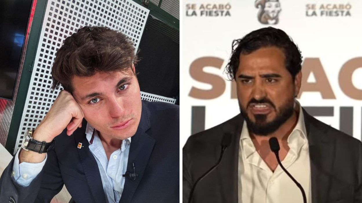 El periodista Vito Quiles y el líder de Se acabó la fiesta, Alvise Pérez.