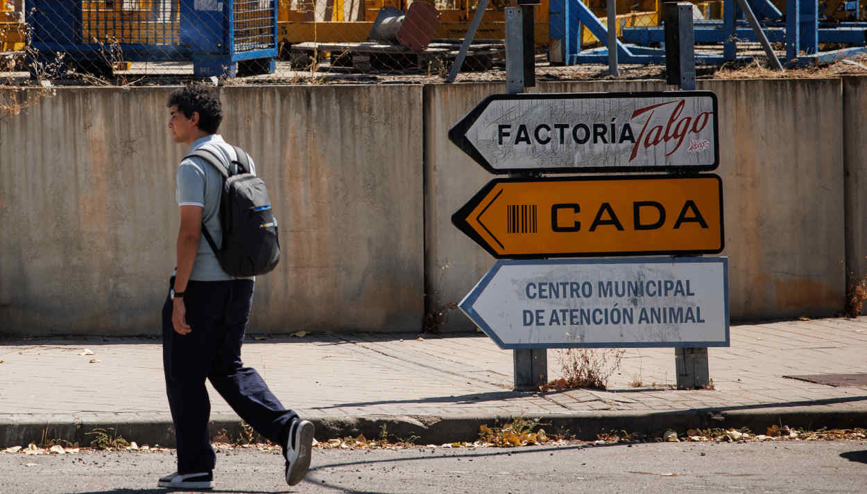 Acceso a la fábrica de Talgo en el municipio madrileño de Las Rozas. EP