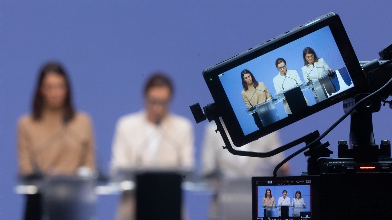 Las coportavoces de Más Madrid Rita Maestre, Mónica García y Manuela Bergerot, durante una rueda de prensa, a 28 de octubre de 2024, en Madrid (España). Las coportavoces de Más Madrid Rita Maestre, Mónica García y Manuela Bergerot, durante una rueda de prensa, a 28 de octubre de 2024, en Madrid (España).