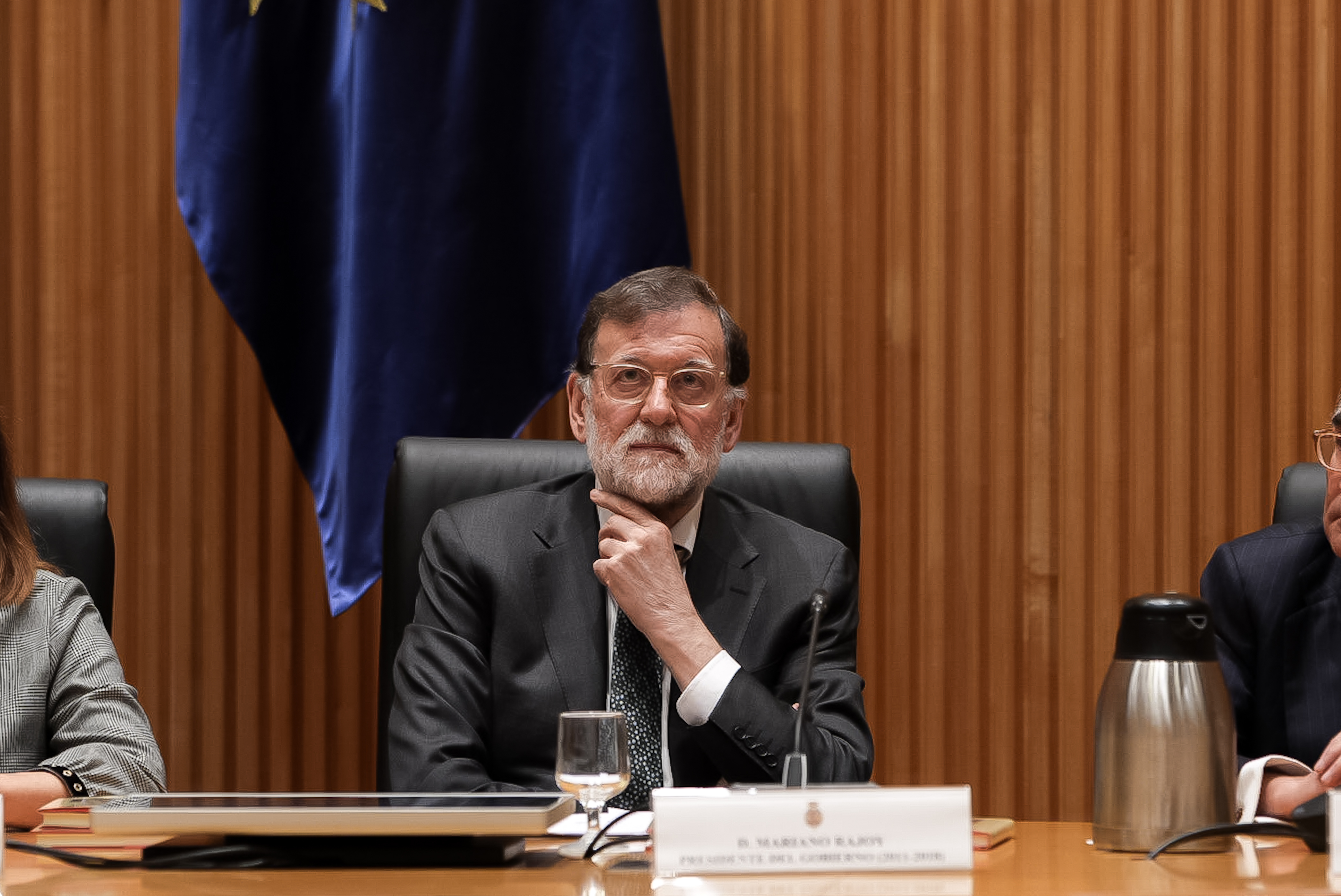 El expresidente del Gobierno, Mariano Rajoy, en la presentación de su libro parlamentario en el Congreso de los Diputados. EP.