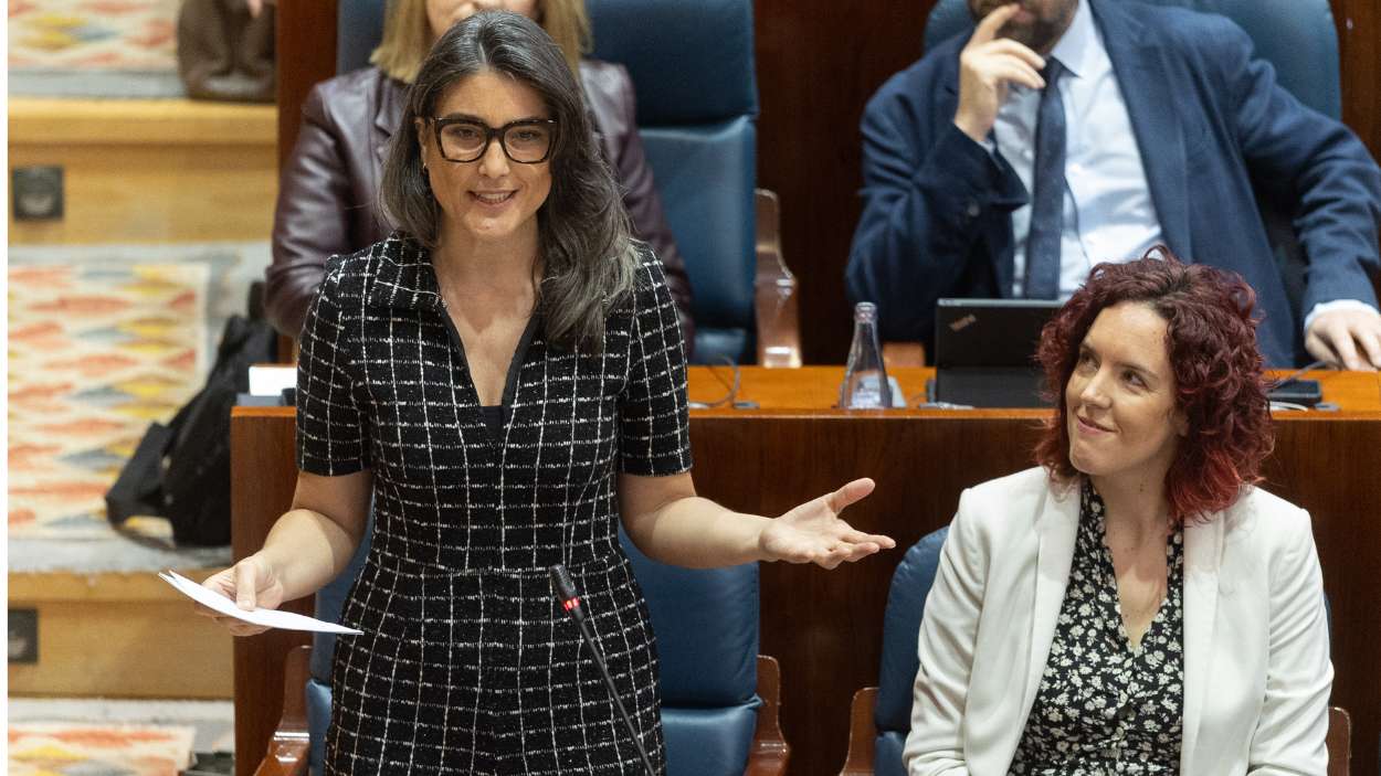 La portavoz de Más Madrid en la Asamblea, Manuela Bergerot, interviene durante un pleno en la Asamblea de Madrid. E.P