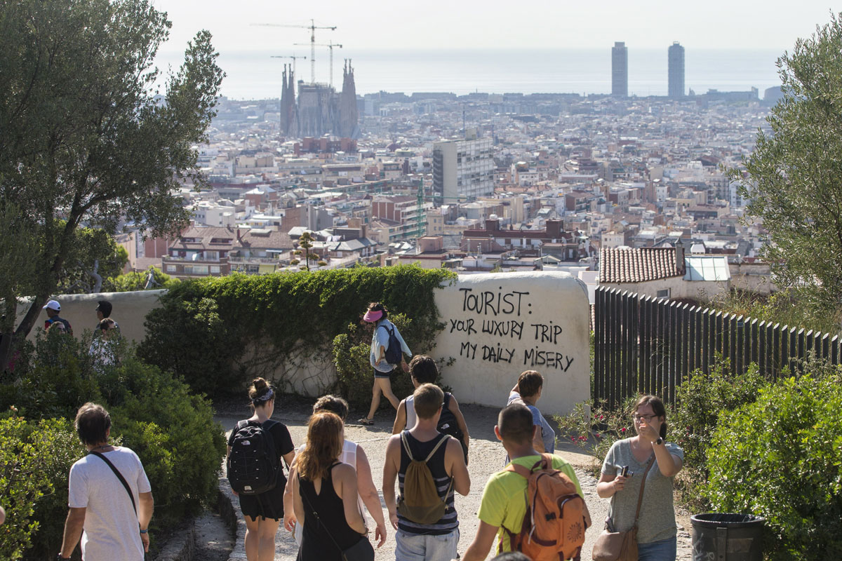 Turistas en el parque Güell